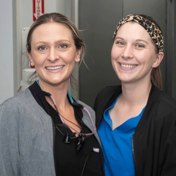 A dental team member of this cosmetic dentist in Poway with a patient to show that we have a courteous dental team.